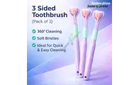 3-Sided Toothbrush Pack of 3 – 360° Deep Cleaning Soft Bristles Toothbrush Set