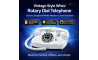 Memphis Retro White Landline Corded Phone – French Vintage Style