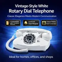 Memphis Retro White Landline Corded Phone – French Vintage Style