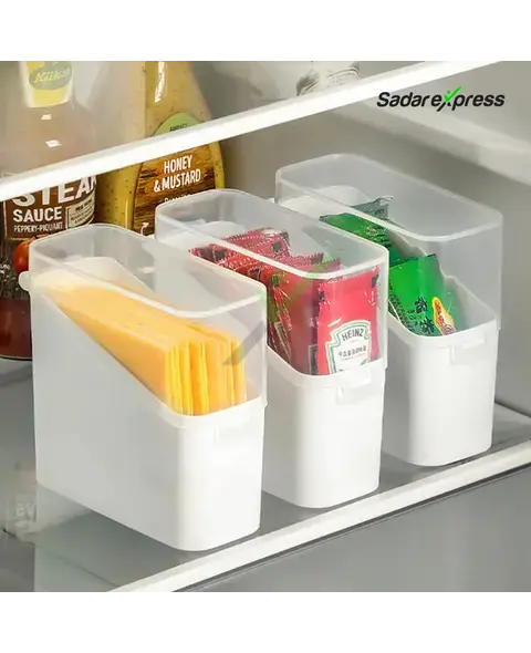 Fridge Organizer Bin With Lid Stackable
