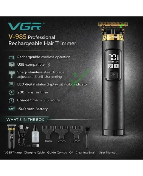 VGR V-985 Professional Rechargeable Hair Clipper
