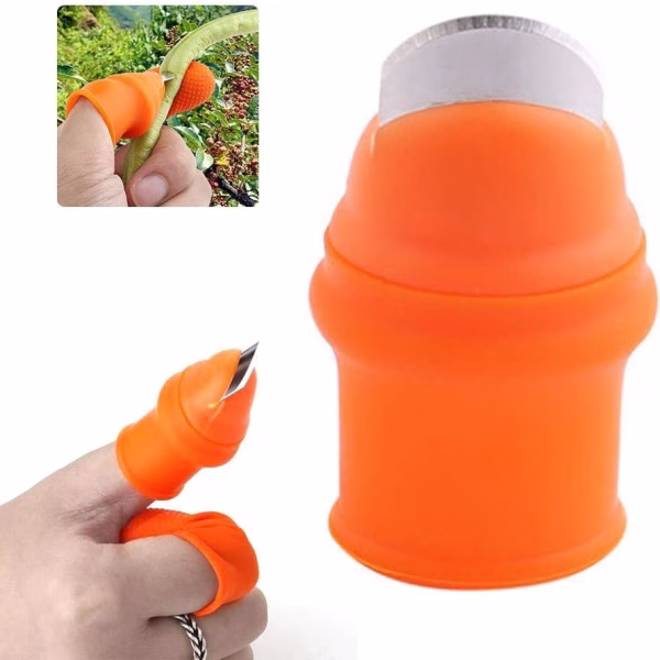 2 pc Silicone Thumb Knife, Kitchen Garden Finger Cutter Tool