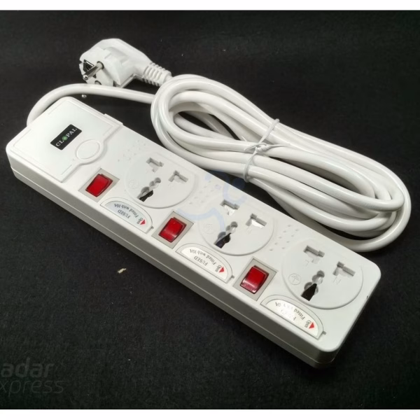 Clopal CP 134 3 Multi Socket Individual Button and Fuse