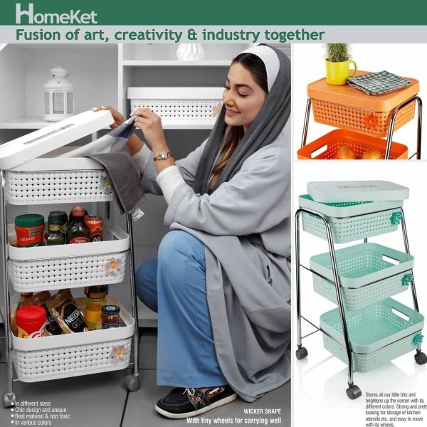 Home Full Width 15 Homeket 3 layer Straight Basket White only